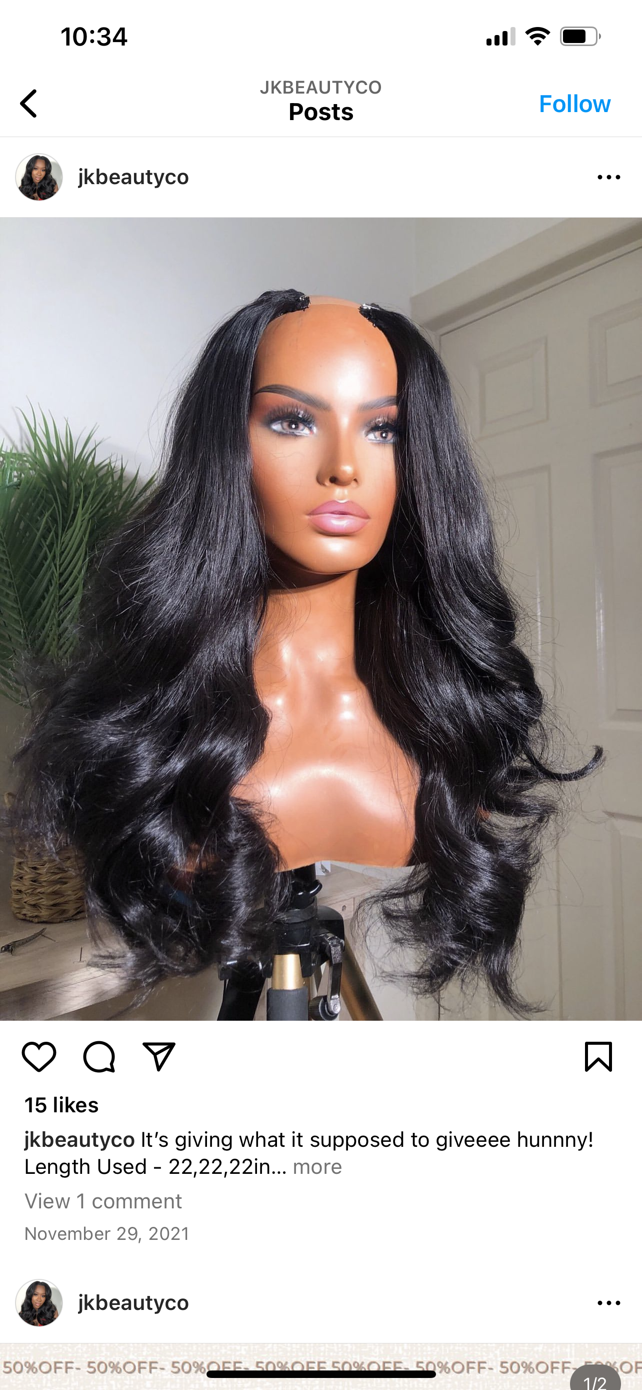 Custom U-Part Wig (Flat, Fabulous, Full, Secure)